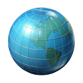 vibrant classic 3D Globe Illustration Global Grid Map exclusive png