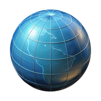 beautiful creative 3D Globe Illustration Global Map Grid Lines detailed png