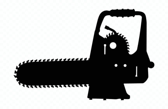 Chainsaw Silhouette Black Clipart vector