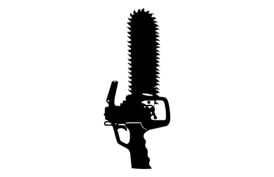 Chain Saw Silhouette Black Clipart vector