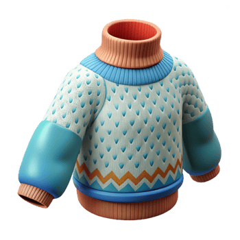 elegant modern Cozy 3D Knit Sweater Illustration genuine png