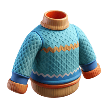 magnificent classic Cozy Knit Sweater 3D Render premium png