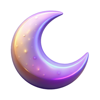 serene minimalist 3D Crescent Moon Illustration authentic png