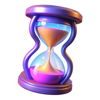 extraordinary modern 3D Hourglass Illustration, Vibrant Colors premium png
