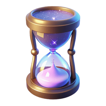 vibrant rustic Cosmic Hourglass 3D Render high quality png