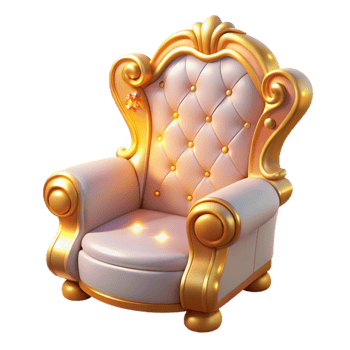 dramatic rustic Royal 3D Throne Illustration premium png