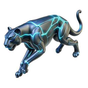 Cybernetic Panther 3D Illustration png