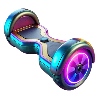 impressive minimalist Neon Hoverboard 3D Render premium png