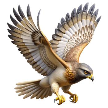 vibrant classic Majestic Hawk in Flight 3D Illustration authentic png