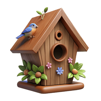 magnificent classic Charming 3D Birdhouse Illustration professional png