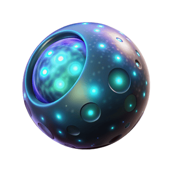 beautiful vintage Glowing Orb 3D Render high resolution png