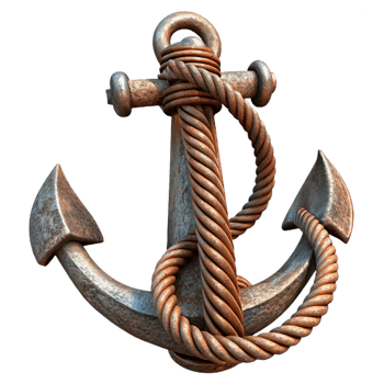 vibrant creative Rusty Anchor 3D Render detailed png