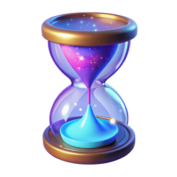 dramatic rustic Cosmic Hourglass 3D Illustration premium png