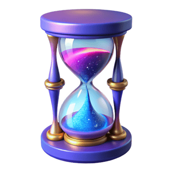 beautiful artistic Cosmic Hourglass 3D Render high quality png