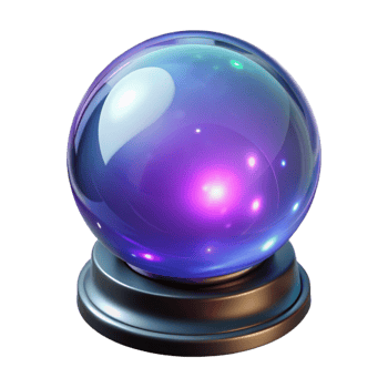 dramatic rustic Glowing Crystal Ball 3D Render high resolution png
