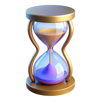 extraordinary vintage 3D Hourglass Illustration Time Sand Gold Glass high quality png