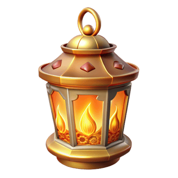 vibrant modern Golden Lantern 3D Render exclusive png