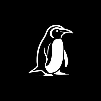 Logo Penguin Black and white vector