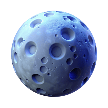 stunning creative 3D Render Blue Moon Cratered Surface high quality png