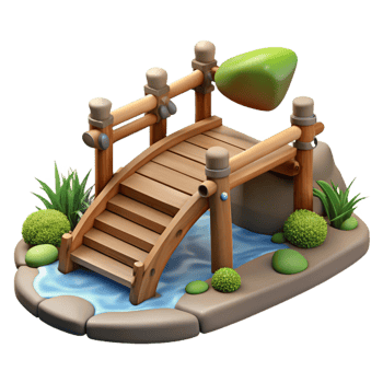 extraordinary artistic 3D Render Wooden Bridge Illustration premium png