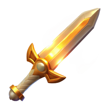 vibrant creative Golden Sword Illustration Fantasy Game Asset premium png