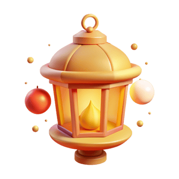 elegant artistic 3D Render Golden Lantern Illustration detailed png