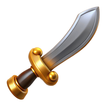 extraordinary rustic 3D Render Gold and Silver Sword Illustration high quality png