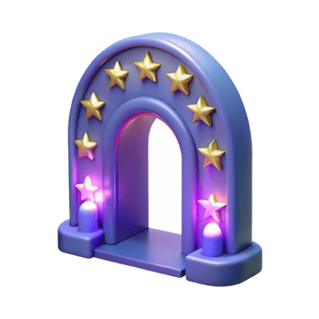 magnificent abstract 3D Render Starry Archway Illustration premium png