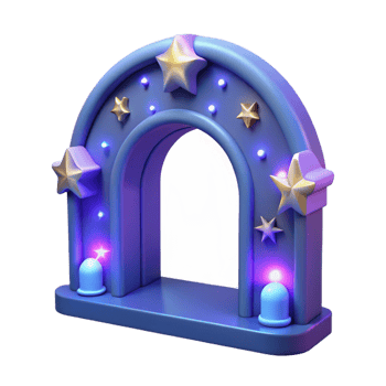stunning modern 3D Render Starry Archway Background original png