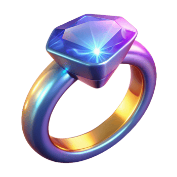wonderful abstract 3D Render Jewel Ring premium png