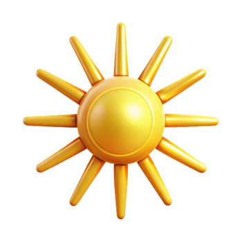 serene contemporary 3D Sun Illustration, Golden Rays 4K png