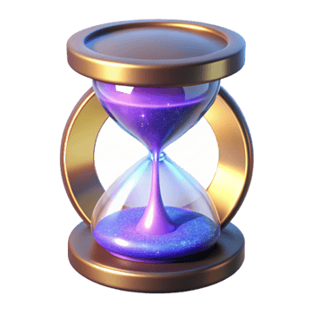 elegant abstract 3D Render of a Glittering Hourglass original png