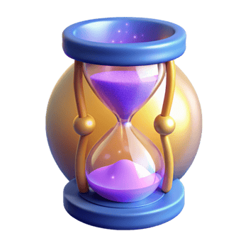 magnificent minimalist 3D Hourglass Illustration Purple Sand Time genuine png