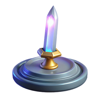 magnificent rustic Glowing Crystal Sword 3D Render 4K png