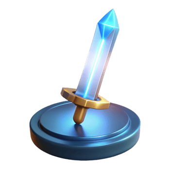 stunning modern Glowing Crystal Sword 3D Render authentic png