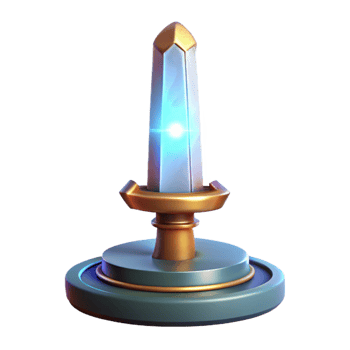 dramatic rustic Glowing Crystal Sword 3D Render authentic png