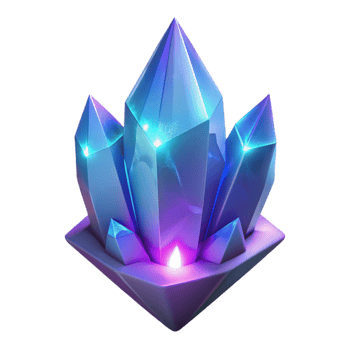 magnificent artistic Glowing Crystal Cluster 3D Render premium png