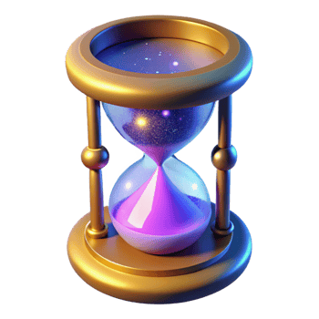 magnificent creative Cosmic Hourglass 3D Illustration professional png