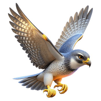 stunning minimalist Majestic Falcon 3D Illustration professional png