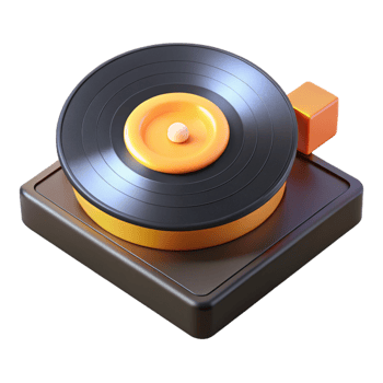 extraordinary vintage 3D Render of Retro Turntable premium png