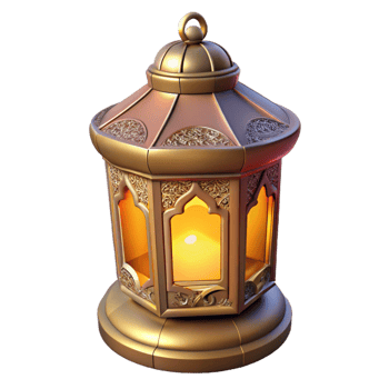 extraordinary creative Golden Ramadan Lantern 3D Render 4K png
