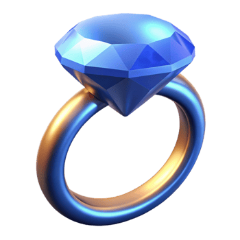 stunning modern 3D Render Blue Gemstone Ring premium png
