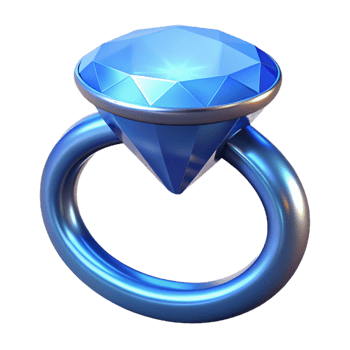 dramatic abstract 3D Render Blue Gemstone Ring original png