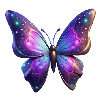 stunning contemporary Cosmic Butterfly 3D Illustration authentic png