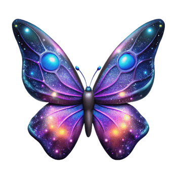 serene modern Cosmic Butterfly Illustration genuine png