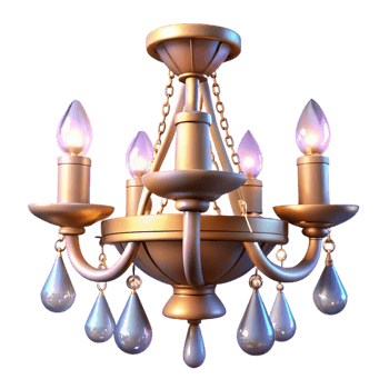 elegant modern Elegant 3D Chandelier Illustration 4K png