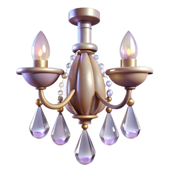dramatic abstract Elegant 3D Crystal Chandelier Illustration premium png