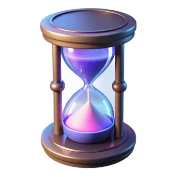 extraordinary rustic 3D Render of a Glowing Hourglass premium png