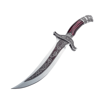 A knife with a red handle on a transparent background png