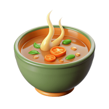 wonderful rustic 3D Render of Steaming Vegetable Soup exclusive png